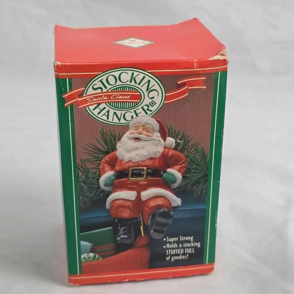 Santa Claus Stocking Hanger Figure w/ Box Holiday Decor